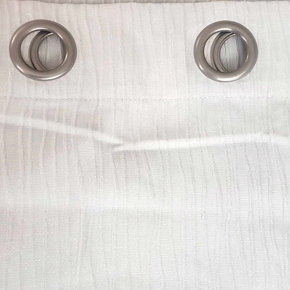 At home 84" metallic white grommet curtain panels